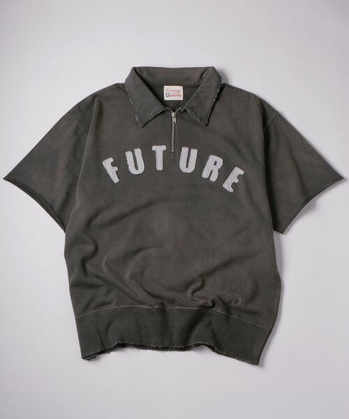 WHO'S WHO gallery(フーズフーギャラリー)の「【FromVintage】 ハーフジップS/Sスウェット(スウェット・レディース・ブラック/オフホワイト・FREE)」の2枚目の写真