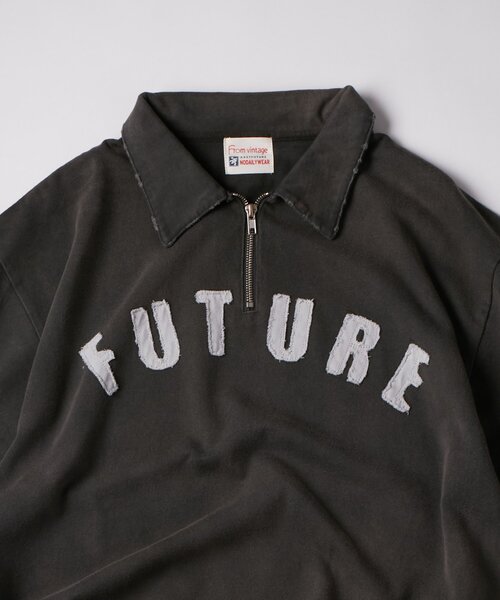 WHO'S WHO gallery(フーズフーギャラリー)の「【FromVintage】 ハーフジップS/Sスウェット(スウェット・レディース・ブラック/オフホワイト・FREE)」の6枚目の写真