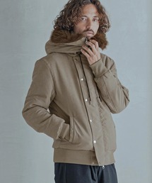Magine（マージン）の「mj11742-Peach Skin Faux Fur Hooded Blouson ファーフードブルゾン(MGN-263-011)（ブルゾン）」
