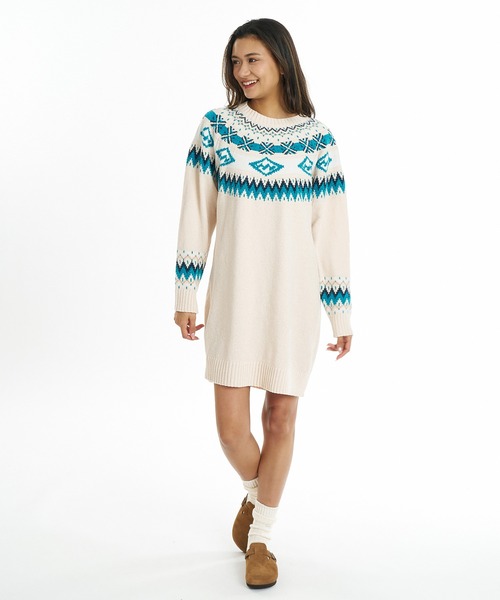 BILLABONG(ビラボン)の「BILLABONG/ビラボン ワンピース BG014353(ワンピース・レディース・アイボリー/ブラウン・M)」の2枚目の写真