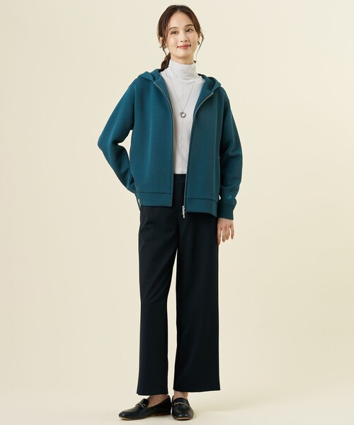 J.PRESS Ladies(J.プレス レディス)の「【季節の変わり目に】ダンボールジャージー ジップアップ パーカー(パーカー・レディース・グレー系/パープル系/ライトグレー系・SMALL)」の10枚目の写真
