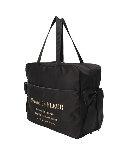 Maison de FLEUR(メゾンドフルール)の「サテンキャリーオンバッグ(トートバッグ・レディース・ピンク系その他2/ピンク/ブラック・FREE)」の10枚目の写真