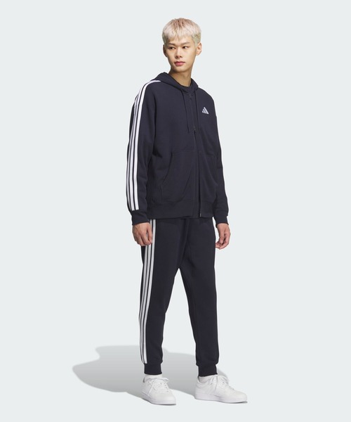 adidas(アディダス)の「エッセンシャルズ プラス レギュラーフィット スリーストライプス フレンチテリー フルレングス カフ パンツ / アディダス adidas(その他パンツ・メンズ・ブルー・X-SMALL/XX-LARGE/3XL/X-LARGE/SMALL/MEDIUM/LARGE)」の3枚目の写真