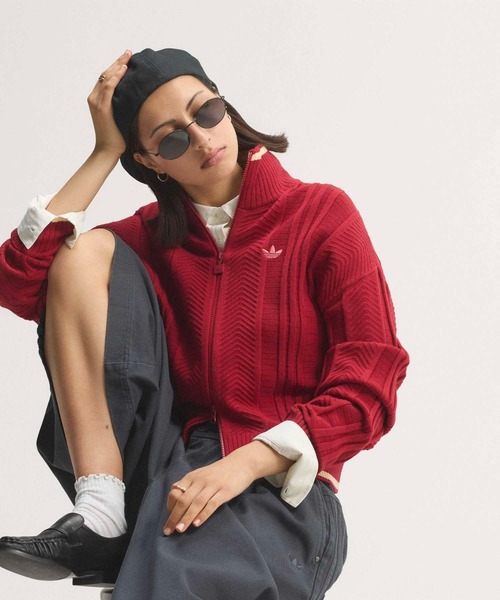 adidas（アディダス）の「ファイヤーバード ケーブルニットトラックトップ / ジャージ / トラックジャケット / アディダスオリジナルス adidas Originals（ジャージ・レディース・レッド・XX-LARGE/LARGE/MEDIUM/SMALL/X-LARGE/X-SMALL）」の7枚目の写真