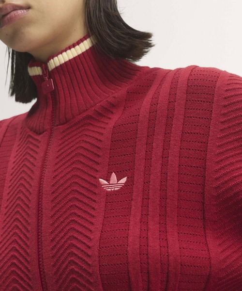 adidas（アディダス）の「ファイヤーバード ケーブルニットトラックトップ / ジャージ / トラックジャケット / アディダスオリジナルス adidas Originals（ジャージ・レディース・レッド・XX-LARGE/LARGE/MEDIUM/SMALL/X-LARGE/X-SMALL）」の5枚目の写真