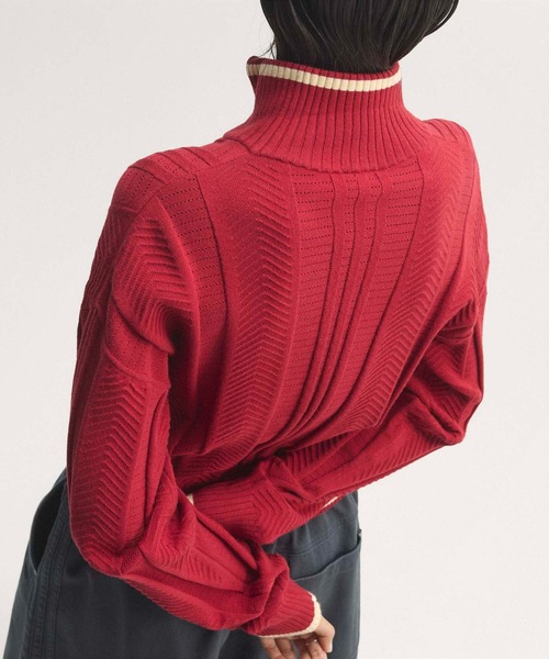 adidas（アディダス）の「ファイヤーバード ケーブルニットトラックトップ / ジャージ / トラックジャケット / アディダスオリジナルス adidas Originals（ジャージ・レディース・レッド・XX-LARGE/LARGE/MEDIUM/SMALL/X-LARGE/X-SMALL）」の4枚目の写真