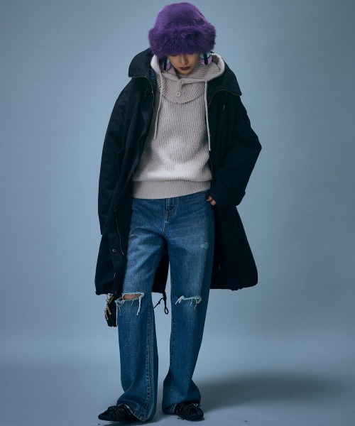 GEVS.（ジェイヴィス）の「モッズコート＜大きいサイズ有＞GEVS.（ダッフルコート・レディース・ブラック/カーキ・L/M/5L/4L/3L/LL）」の10枚目の写真