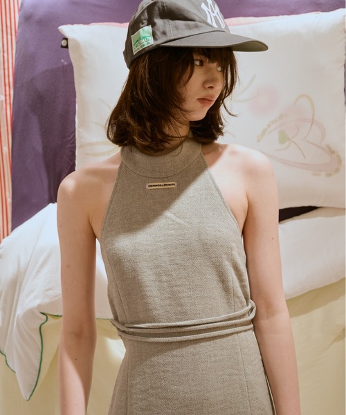 common gull products.(コモンガルプロダクツ)の「九月未満ワンピース(ワンピース・レディース・チャコール/グレー系/ライム・SMALL/MEDIUM)」の8枚目の写真