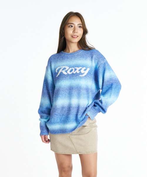 ROXY(ロキシー)の「ROXY WISH UPON クルーネックロゴニットセーター 【2026年秋冬モデル】/ロキシー(ニット/セーター・レディース・ブルー/ブラック/オレンジ・SMALL/MEDIUM/LARGE)」の2枚目の写真