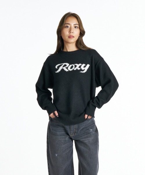 ROXY(ロキシー)の「ROXY WISH UPON クルーネックロゴニットセーター 【2026年秋冬モデル】/ロキシー(ニット/セーター・レディース・ブルー/ブラック/オレンジ・SMALL/MEDIUM/LARGE)」の1枚目の写真