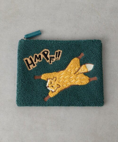 BIRTHDAY BAR(バースデイバー)の「animal sagara embroidery pouch サガラ刺繍ポーチ(ポーチ・レディース・ネイビー/グリーン・0)」の1枚目の写真