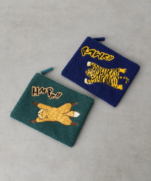 BIRTHDAY BAR(バースデイバー)の「animal sagara embroidery pouch サガラ刺繍ポーチ(ポーチ・レディース・ネイビー/グリーン・0)」の3枚目の写真