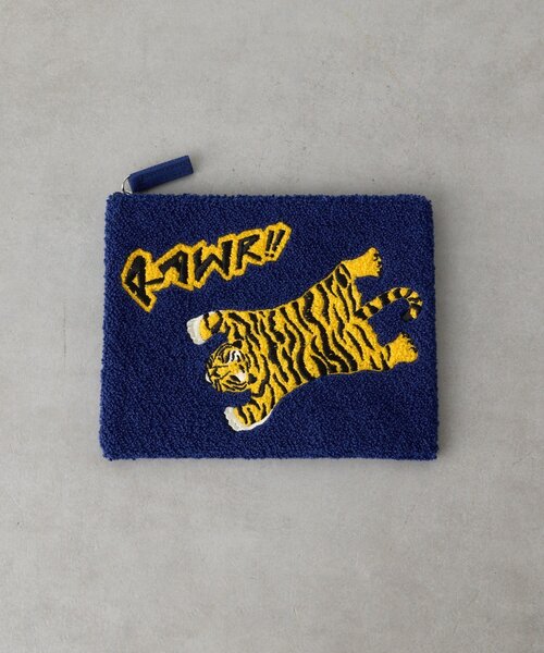 BIRTHDAY BAR(バースデイバー)の「animal sagara embroidery pouch サガラ刺繍ポーチ(ポーチ・レディース・ネイビー/グリーン・0)」の4枚目の写真