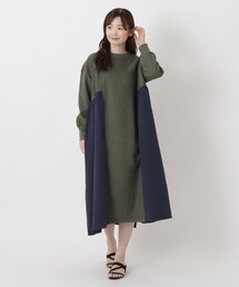 布帛切替カットソーワンピース