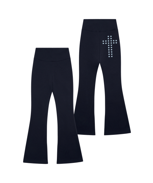 GRAVER（グレーバー）の「[ウーマン]STAR CROSS ブーツカットパンツ_NAVY BLUE LOGO（スウェットパンツ・レディース・ネイビー・ONE SIZE）」の2枚目の写真