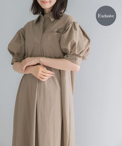 URBAN RESEARCH ROSSO WOMEN(アーバンリサーチ ロッソ)の「『別注』ELENDEEK×ROSSO FORM SHIRT ONEPIECE(ワンピース・レディース・チャコールグレー/ベージュ/グレー・1)」の1枚目の写真