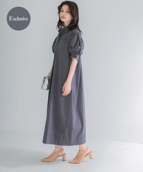 URBAN RESEARCH ROSSO WOMEN(アーバンリサーチ ロッソ)の「『別注』ELENDEEK×ROSSO FORM SHIRT ONEPIECE(ワンピース・レディース・チャコールグレー/ベージュ/グレー・1)」の2枚目の写真