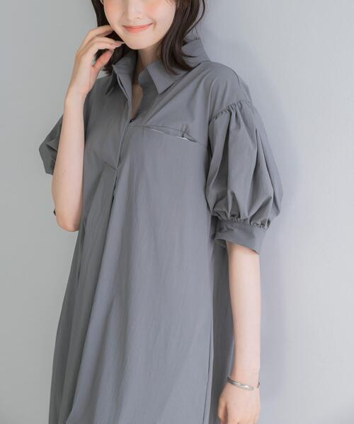 URBAN RESEARCH ROSSO WOMEN(アーバンリサーチ ロッソ)の「『別注』ELENDEEK×ROSSO FORM SHIRT ONEPIECE(ワンピース・レディース・チャコールグレー/ベージュ/グレー・1)」の4枚目の写真