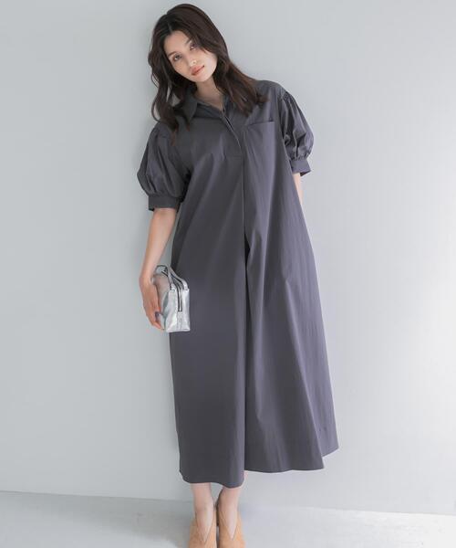 URBAN RESEARCH ROSSO WOMEN(アーバンリサーチ ロッソ)の「『別注』ELENDEEK×ROSSO FORM SHIRT ONEPIECE(ワンピース・レディース・チャコールグレー/ベージュ/グレー・1)」の12枚目の写真