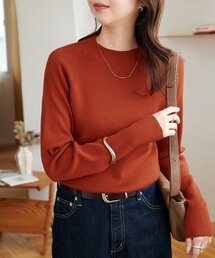 リブハイネックプルオーバー