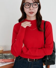 リブハイネックプルオーバー