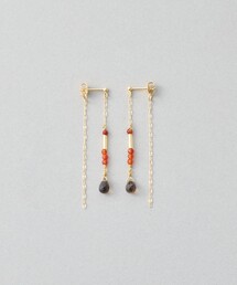 [パレット] ピアス カーネリアン×スモーキークォーツ