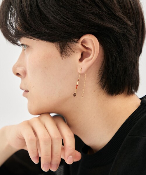 Jouete（ジュエッテ）の「[パレット] ピアス カーネリアン×スモーキークォーツ（ピアス（両耳用）・レディース・イエローゴールド・FREE）」の7枚目の写真