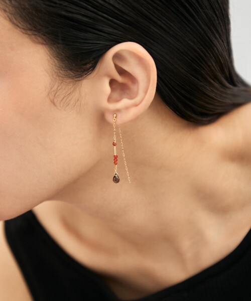 Jouete（ジュエッテ）の「[パレット] ピアス カーネリアン×スモーキークォーツ（ピアス（両耳用）・レディース・イエローゴールド・FREE）」の9枚目の写真