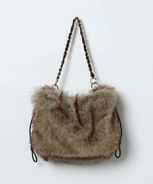 JEANASIS（ジーナシス）の「チェーンドロストフェイクファーBAG/1080967（ショルダーバッグ・レディース・ベージュ系その他・FREE）」の9枚目の写真