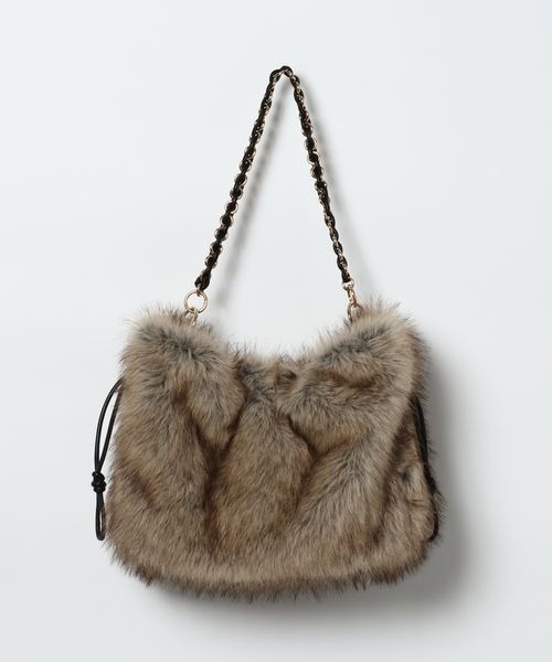 JEANASIS（ジーナシス）の「チェーンドロストフェイクファーBAG/1080967（ショルダーバッグ・レディース・ベージュ系その他・FREE）」の5枚目の写真