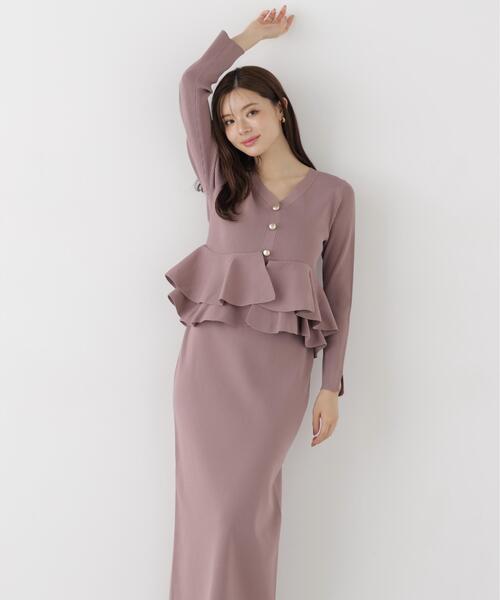PROPORTION BODY DRESSING(プロポーションボディドレッシング)の「変形ペプラムニットセットアップ / 1216240001(ワンピース・レディース・ブラウン/ブラック/ピンク・MEDIUM/P/S)」の3枚目の写真