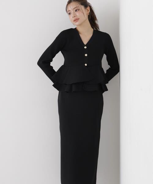 PROPORTION BODY DRESSING(プロポーションボディドレッシング)の「変形ペプラムニットセットアップ / 1216240001(ワンピース・レディース・ブラウン/ブラック/ピンク・MEDIUM/P/S)」の1枚目の写真