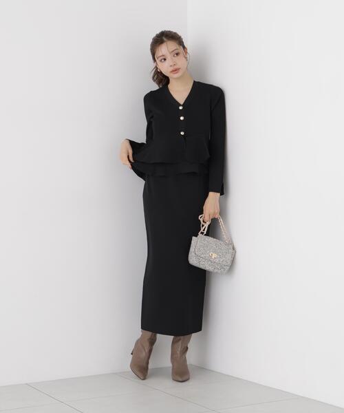 PROPORTION BODY DRESSING(プロポーションボディドレッシング)の「変形ペプラムニットセットアップ / 1216240001(ワンピース・レディース・ブラウン/ブラック/ピンク・MEDIUM/P/S)」の6枚目の写真