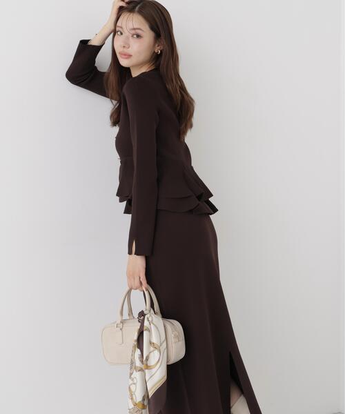 PROPORTION BODY DRESSING(プロポーションボディドレッシング)の「変形ペプラムニットセットアップ / 1216240001(ワンピース・レディース・ブラウン/ブラック/ピンク・MEDIUM/P/S)」の10枚目の写真