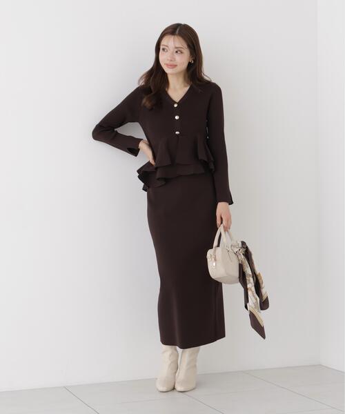 PROPORTION BODY DRESSING(プロポーションボディドレッシング)の「変形ペプラムニットセットアップ / 1216240001(ワンピース・レディース・ブラウン/ブラック/ピンク・MEDIUM/P/S)」の11枚目の写真