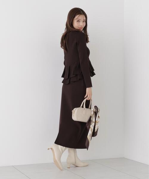 PROPORTION BODY DRESSING(プロポーションボディドレッシング)の「変形ペプラムニットセットアップ / 1216240001(ワンピース・レディース・ブラウン/ブラック/ピンク・MEDIUM/P/S)」の14枚目の写真