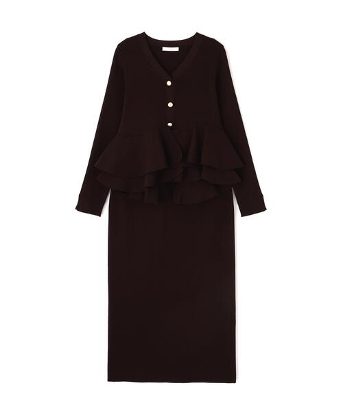 PROPORTION BODY DRESSING(プロポーションボディドレッシング)の「変形ペプラムニットセットアップ / 1216240001(ワンピース・レディース・ブラウン/ブラック/ピンク・MEDIUM/P/S)」の15枚目の写真