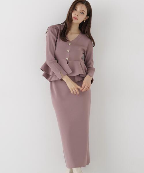 PROPORTION BODY DRESSING(プロポーションボディドレッシング)の「変形ペプラムニットセットアップ / 1216240001(ワンピース・レディース・ブラウン/ブラック/ピンク・MEDIUM/P/S)」の21枚目の写真
