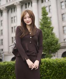PROPORTION BODY DRESSING（プロポーションボディドレッシング）の「【加藤栞さん着用】変形ペプラムニットセットアップ / 1216240001（ワンピース）」