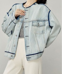 オーバーサイズセパレートラインデニムジャケット