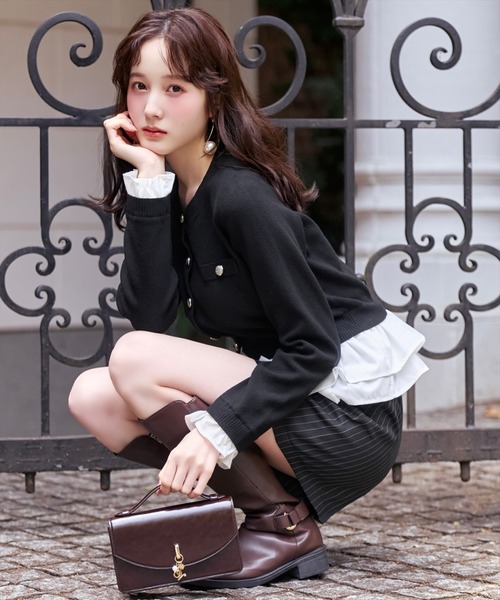 WILLSELECTION(ウィルセレクション)の「ランダムヘムドッキングカーディガン(カーディガン/ボレロ・レディース・ブラック/ベージュ/ピンク/グレー・FREE)」の17枚目の写真