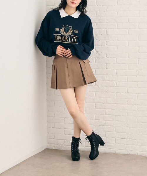 ESPERANZA(エスペランサ)の「アーモンドトゥレースアップブーツ(ブーツ・レディース・ブラック/アイボリー・LL/S/M/L)」の8枚目の写真