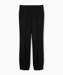 WOOL GABARDINE FLARE DRAPE PANTS
