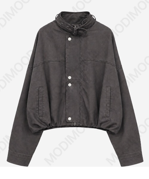 modimood(モディムード)の「MOMU ヴィンテージバックルバルーンクロップドフィールドジャケット(ブルゾン・レディース・チャコール/ベージュ・FREE)」の20枚目の写真