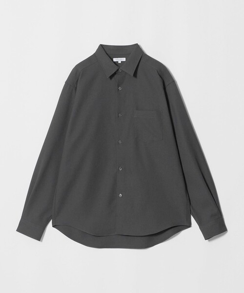 A DAY IN THE LIFE UNITED ARROWS（アデイインザライフユナイテッドアローズ）の「ウールライク カルゼ リラックス レギュラーカラーシャツ＜A DAY IN THE LIFE＞（シャツ/ブラウス・メンズ・ナチュラル/ブラック/ダークグレー・S/M/L）」の2枚目の写真