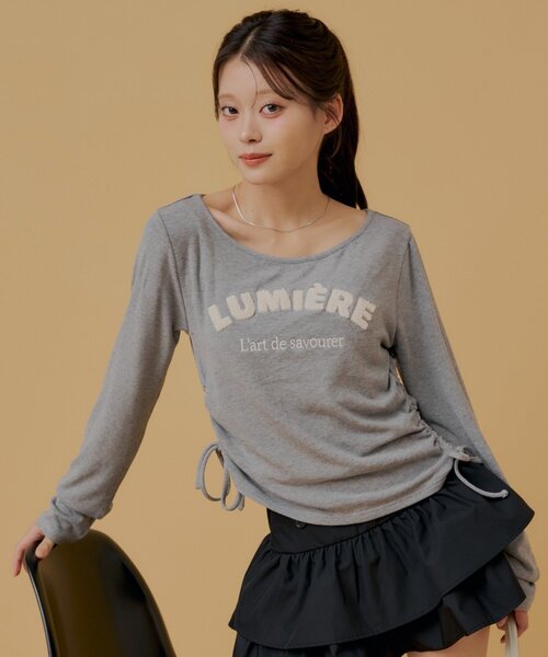 Chico(チコ)の「サガラ刺繍ロンT(Tシャツ/カットソー・レディース・ブラック/アイボリー/ピンク/グレー・FREE)」の3枚目の写真