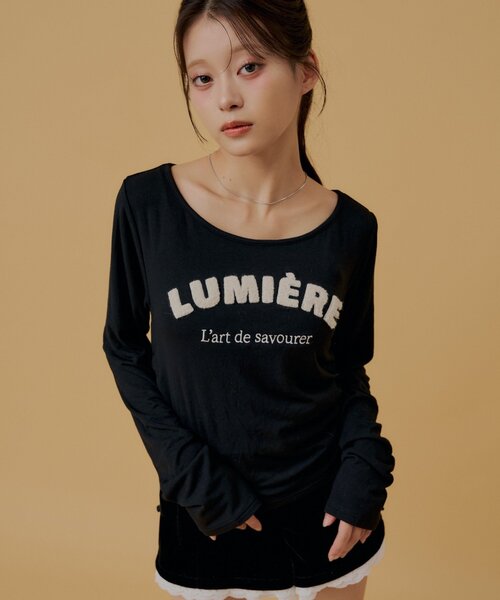 Chico(チコ)の「サガラ刺繍ロンT(Tシャツ/カットソー・レディース・ブラック/アイボリー/ピンク/グレー・FREE)」の2枚目の写真