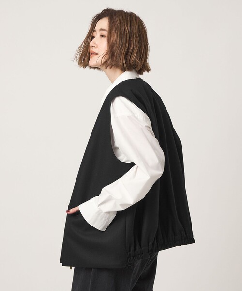 conte(コンテ)の「<conte>120 メルトン ジップ ベスト(ベスト・レディース・モカ/ブラック・FREE)」の3枚目の写真