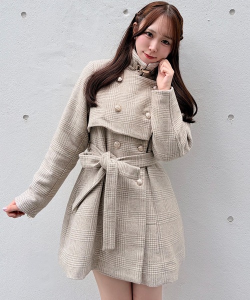NOMAE(ノーマエ)の「ビット2wayカラーコート(ステンカラーコート・レディース・ベージュ系その他/ライトグレー/ダークグレー・FREE)」の3枚目の写真