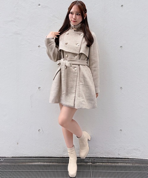 NOMAE(ノーマエ)の「ビット2wayカラーコート(ステンカラーコート・レディース・ベージュ系その他/ライトグレー/ダークグレー・FREE)」の22枚目の写真